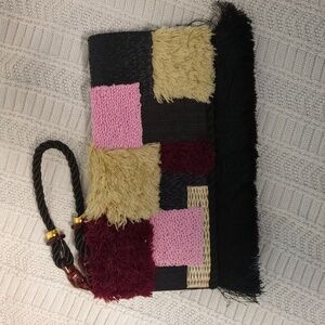 Chic Anthropologie Lizzie Fortunato Deora Clutch - Handmade - Fringe - EUC